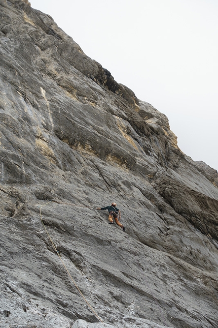 Colonne d'Ercole, Civetta, Dolomiti - Alex Walpoth e Martin Dejori durante la prima ripetizione di Colonne d'Ercole, Civetta,  Dolomiti