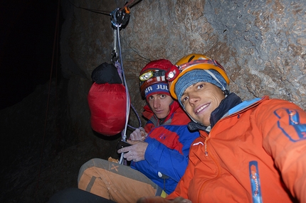 Colonne d'Ercole, Civetta, Dolomiti - Alex Walpoth e Martin Dejori durante la prima ripetizione di Colonne d'Ercole, Civetta,  Dolomiti