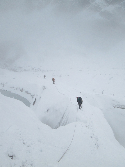 Miyar valley, Himachal Pradesh, India - Walking out from Takdung after the storm