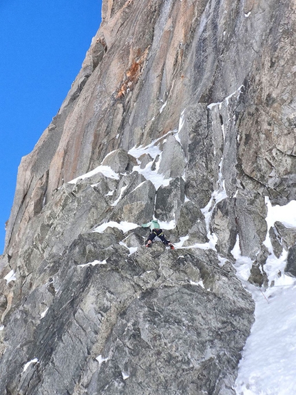 Combe Maudit, Monte Bianco - Primo tiro di An...ice surprise di Enrico Bonino, Giulia Venturelli, Combe Maudit, Monte Bianco.