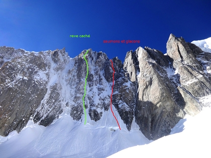 Combe Maudit, Mont Blanc - Saumons et Glacons di Enrico Bonino, Luca Breveglieri and Olivier Colaye, Combe Maudit, Mont Blanc