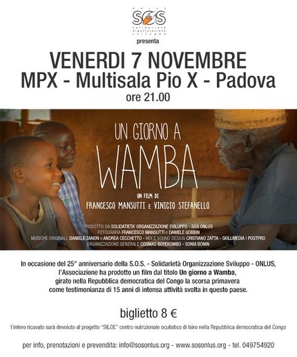 Un giorno a Wamba, domani la prima a Padova