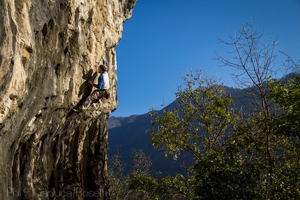 Tarzan Wall, Sanzan - Gianluca Bosetti su Sgianfi 7b+, Tarzan Wall, Sanzan