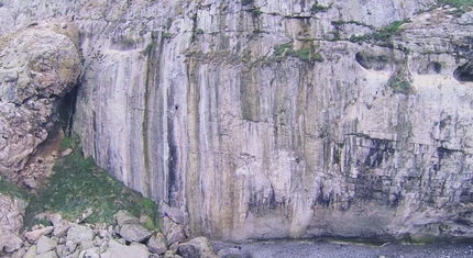 Climbing at The Diamond, Wales