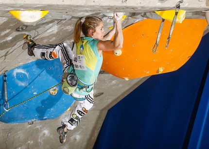 Lead World Cup 2014 - Maja Vidmar climbing at Kranj, Slovenia