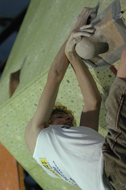 Gabriele Moroni - Gabriele Moroni, aged 16, competing in the European Bouldering Championship at Lecco in 2004 where he won bronze.
