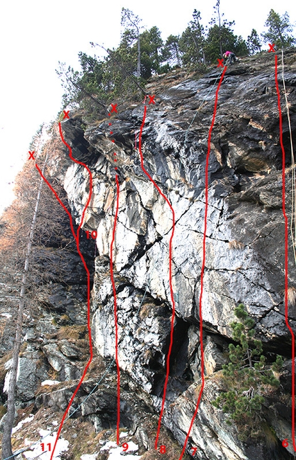 Shampoo Dry, drytooling in Valle d'Aosta - Settore sinistro, Shampoo Dry, Champorcher, Valle d'Aosta