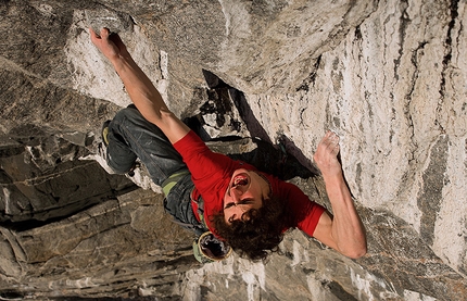 Adam Ondra - Adam Ondra sticking the last very hard move on Change 9b+, Flatanger, Norway