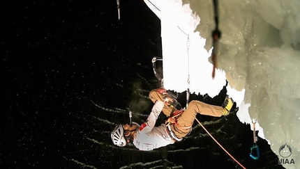 Ice Climbing World Cup - Park Heyong competing at Champany, France, during the Ice Climbing World Cup 2014