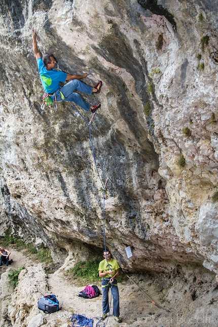 San Liberale - Marco Savio sale L'Ombra della mia vita 8a+