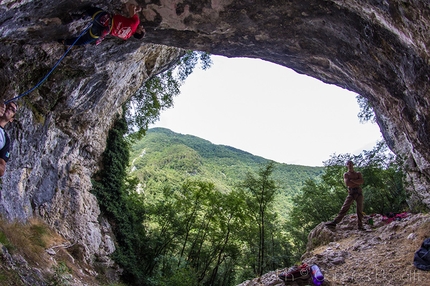 San Liberale - Gianluca Bosetti climbing El bandolero stanco, 7c