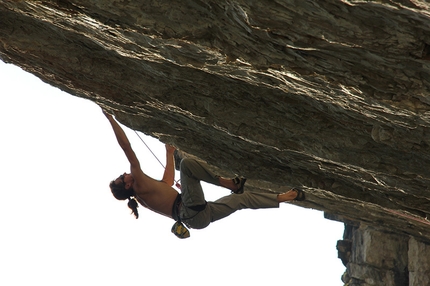 Sas de Dlacia (Val Badia, Dolomites) - Armin climbing Sunset, Sas de Dlacia