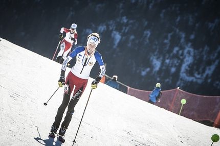 Ski mountaineering World Cup 2015 - Laetitia Roux during the Vertical Race at Puy Saint Vincent
