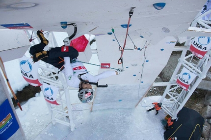 Ice Climbing World Cup 2015 - Park HeeYong during the Ice Climbing World Cup 2015 at Cheongsong