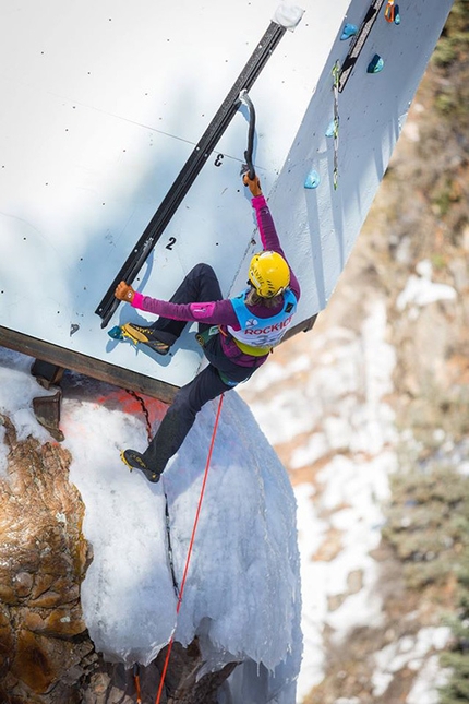 Angelika Rainer, Ouray ice Festival - Angelika Rainer at the Ouray ice Festival 2015