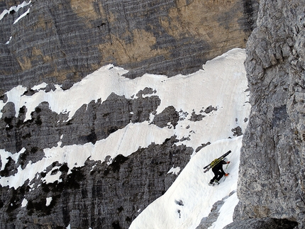 First ski descents in the Dolomites by Vascellari, D'Alpaos and De Barba