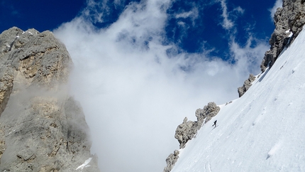 Dolomiti skiing, Francesco Vascellari, Davide D'Alpaos, Loris De Barba - Cima Stanga, Pale di San Martino