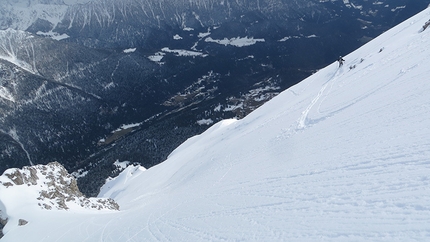 Dolomiti skiing, Francesco Vascellari, Davide D'Alpaos, Loris De Barba - Cimerlo, Pale di San Martino