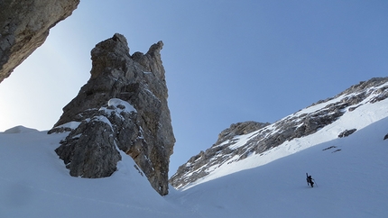 Dolomiti skiing, Francesco Vascellari, Davide D'Alpaos, Loris De Barba - Furchetta Adele and Cima di Ball