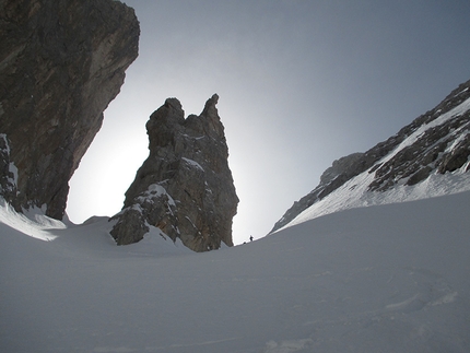 Dolomiti skiing, Francesco Vascellari, Davide D'Alpaos, Loris De Barba - Furchetta Adele and Cima di Ball