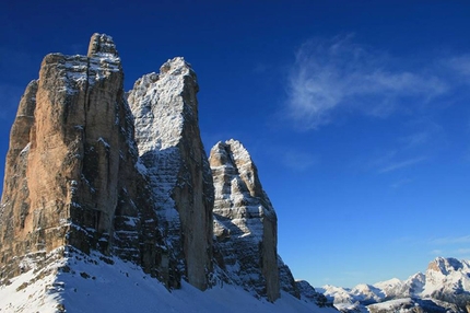 Tom Ballard, Cima Grande di Lavaredo, Starlight and Storm - Tom Ballard during his winter ascent of the Comici - Dimai route on the N Face of Cima Grande di Lavaredo, Dolomites on 21 and 22 December 2014.