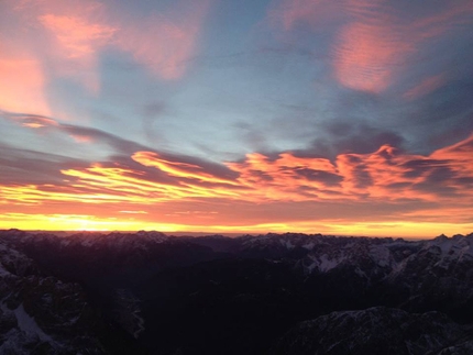 Tom Ballard, Cima Grande di Lavaredo, Starlight and Storm - Tom Ballard durante la sua salita invernale della via Comici - Dimai sulla parete nord di Cima Grande di Lavaredo, Dolomiti il 21 e 22 dicembre 2014.