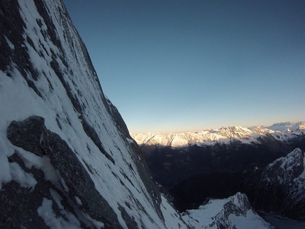 Tom Ballard, Pizzo Badile Via Cassin, Starlight and Storm - Tom Ballard during his winter ascent of the Cassin route on Pizzo Badile on 6 -7 January 2015.