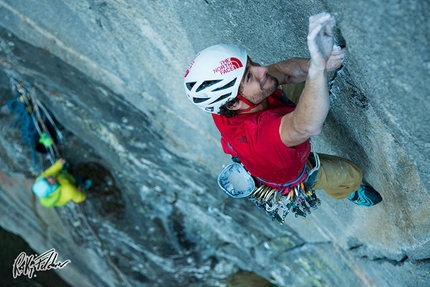 Jacopo Larcher - Il climber bolzanino Jacopo Larcher sulla via Super Cirill, Val Bavona, Svizzera