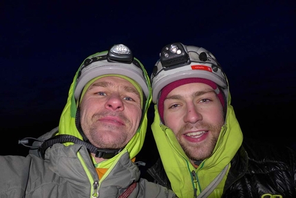 Greg Boswell &  Guy Robertson, Coira Gorm, Scotland - Greg Boswell and Guy Robertson after the first ascent of The Greatest Show On Earth, X/10, Coira Gorm, Cul Mor, Scotland