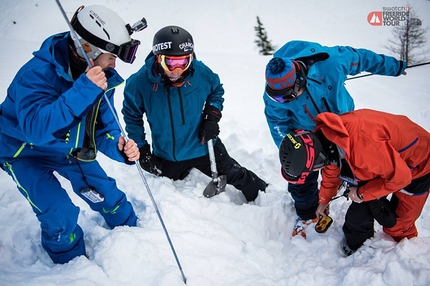 Swatch Freeride World Tour 2015 by The North Face - Safety first! Riders taking part in the mandatory Safety workshop at Chamonix during the Swatch Freeride World Tour 2015 by The North Face