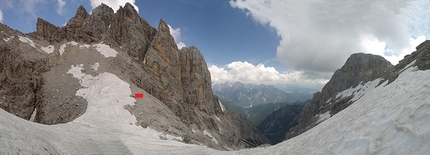 Bivacco Fanton, Marmarole, Dolomiti - Panoramica verso nord, dalla Cresta degli Invalidi verso forcella Marmarole e la Val Baion