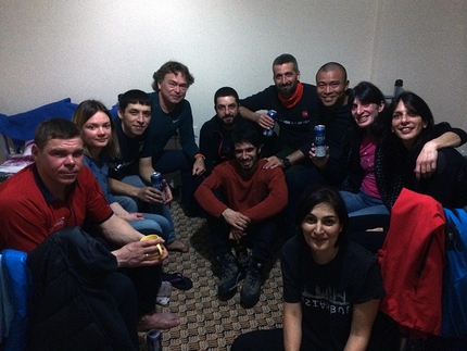 Erzurum Ice Climbing Festival, Turkey - Group photo of the ice climbers taking part in the first Erzurum Ice Climbing Festival, Turkey