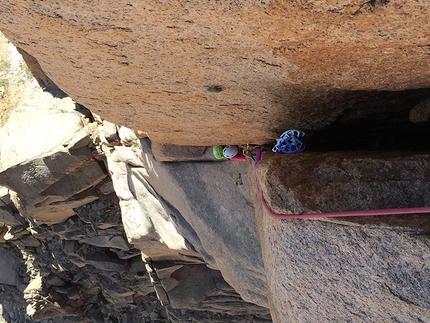 Los Arenales, Argentina - Climbing at Los Arenales in Argentina: the beautifull crack on Aig. El Cohete