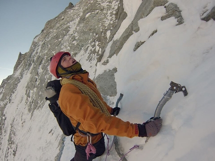 Tom Ballard, Matterhorn, Starlight and Storm - Tom Ballard, selfie on the Schmidt route, Matterhorn North Face, 10/02/2014