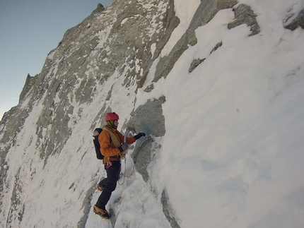 Tom Ballard, Matterhorn, Starlight and Storm - Tom Ballard, selfie on the Schmidt route, Matterhorn North Face, 10/02/2014