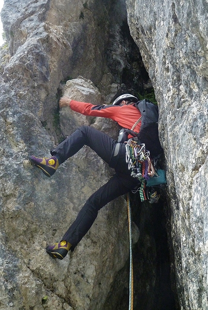 Via Ventura, première e arrampicata in Vallunga