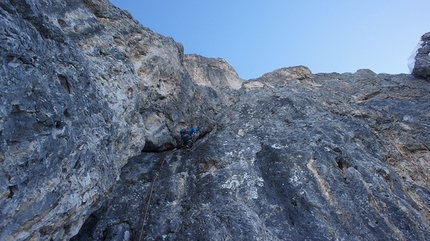 Non mi piace l'inverno - Via Andrich-Bianchet alla parete ovest della Cima di Val di Roda