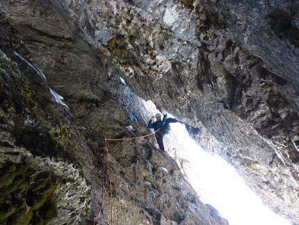 Non mi piace l'inverno - via Andrich-Bianchet parete ovest Cima di Val di Roda (Pale di San Martino, Dolomiti)