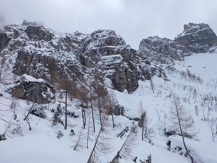 Bivacco Fanton, Marmarole, Dolomiti - Il luogo dell'attuale Bivacco Fanton sulle Marmarole, Dolomiti