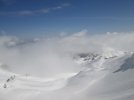 Run to the hills, Monte Miletto, Monti del Matese - Durante la prima salita di Run to the hills, Monte Miletto, Monti del Matese (Riccardo Quaranta, Francesco Palmiero, 10/03/2015)