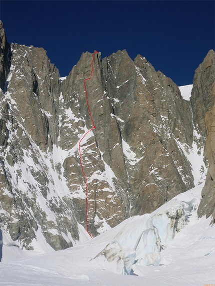 Mt. Maudit, Monte Bianco, Matt Helliker, Jon Bracey - Matt Helliker and Jon Bracey climbing Zephyr (M5+, 6b, 400m), a possible new mixed climb up the East Face of Mt. Maudit in the Mont Blanc Massif.