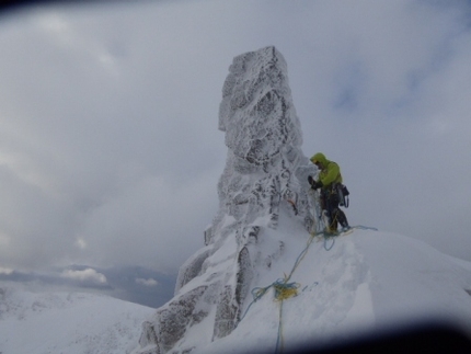 Scozia arrampicata invernale, Gian Luca Cavalli, Marcello Sanguineti - Original Route (Aladdin's Buttress)