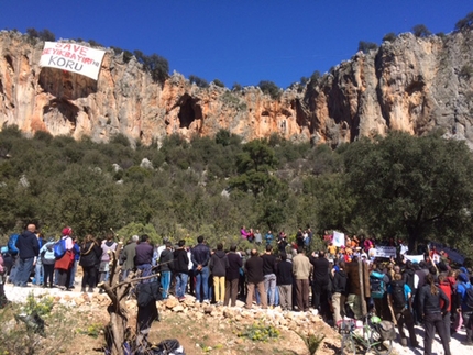 Geyikbayiri, Turkey - During the protests to save Geyikbayiri in Turkey.