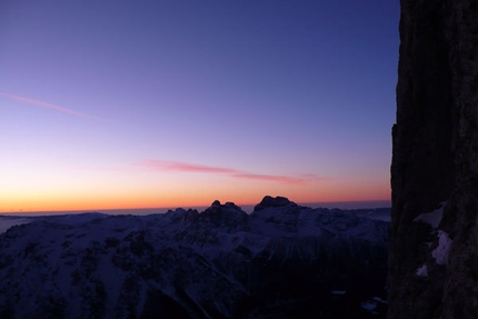 Invernale su Masada, Sass Maor - Dopo il bivacco, l'alba propizia del sabato