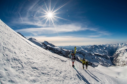 Mezzalama 2015 - Una squadra in allenamento per il XX Mezzalama che si svolgerà sabato 25 aprile 2015