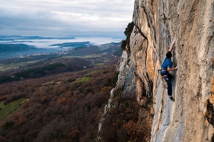 Kompanj, Istria, Croatia - Borna Čujić climbing Narikača 8a, Kompanj, Istria, Croatia