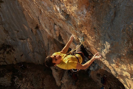 Kompanj, Istria, Croatia - Borna Čujić climbing Reinini 8b at Kompanj, Istria, Croatia