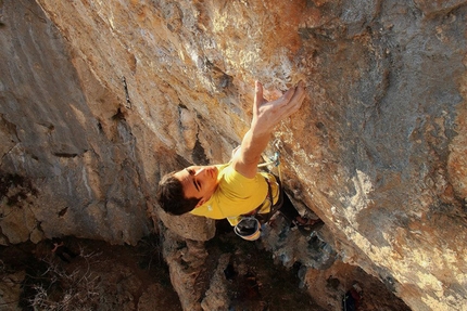 Kompanj, Istria, Croatia - Borna Čujić climbing Reinini 8b at Kompanj, Istria, Croatia