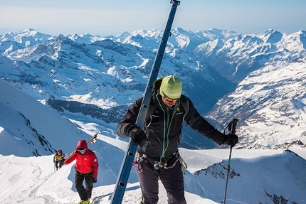 Mezzalama 2015 - Simone Origone, speed ski record holder, at work!