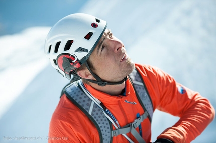 Dani Arnold, Matterhorn - Dani Arnold on 22/04/2015 during his record breaking ascent of the Schmid route on the Matterhorn in 1:46.